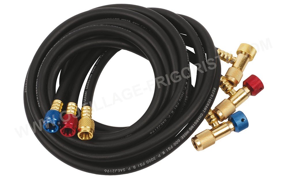 Jeu de flexibles JAVAC Safe Seal 1/4" - 5/16" Vanne rapide serties Présentation