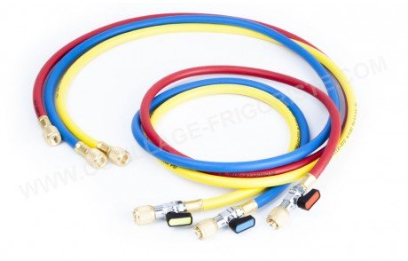 Jeu de flexibles + vannes Blondelle T3BA 1/4" - 1/4" 150 cm + Joints Téflons Présentation